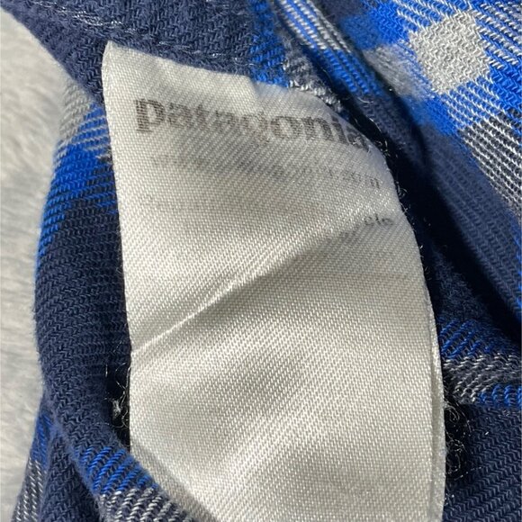 Patagonia Mens Organic Cotton Blue Plaid‎ Button-Up Long-Sleeve Shirt Size M - Picture 4 of 8